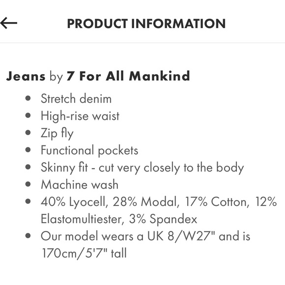 7 For All Mankind High Waisted Skinny Jean - Picture 4 of 5